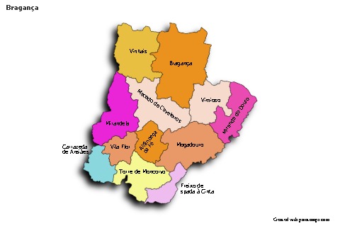 Mapas de muestra para Bragança (coloreado,sombrío)