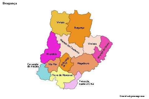 Mapas de muestra para Bragança (coloreado)
