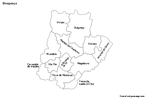 Mapas de muestra para Bragança (azul,sombrío)