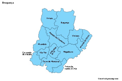 Mapas de muestra para Bragança (azul)