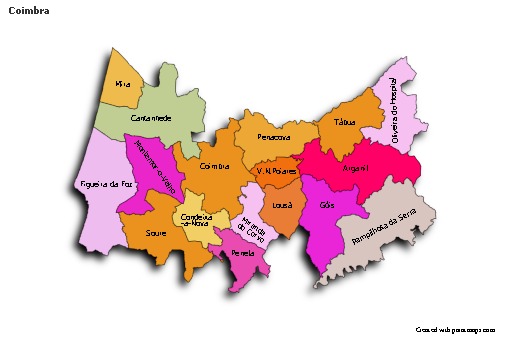 Contoh Peta untuk Coimbra (berwarna,bayangan)