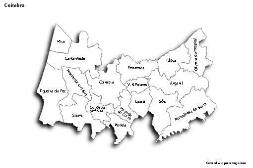 Contoh Peta untuk Coimbra (hitam-putih,bayangan)