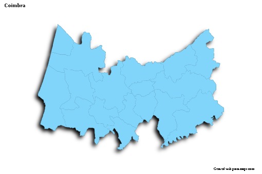 Contoh Peta untuk Coimbra (biru,garis luar,bayangan)