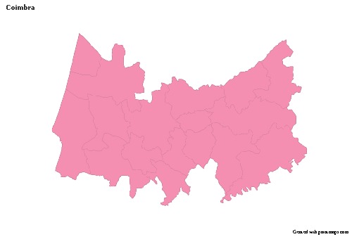 Contoh Peta untuk Coimbra (merah jambu,garis besar)