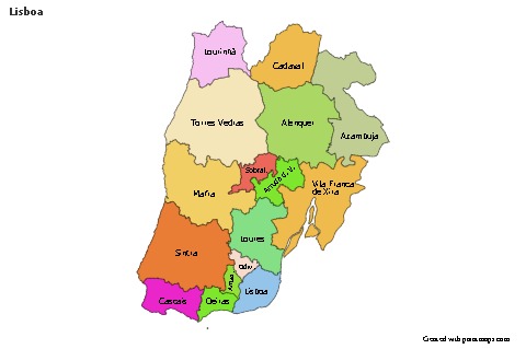 Contoh Peta untuk Lisboa (berwarna)