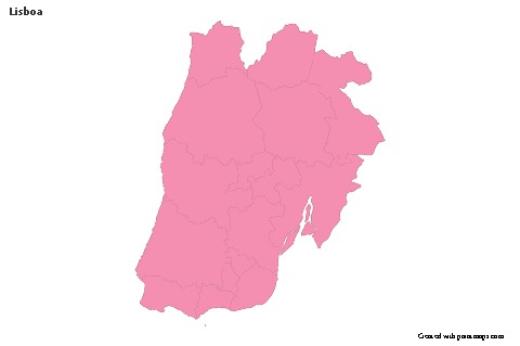 Contoh Peta untuk Lisboa (merah jambu,garis besar)