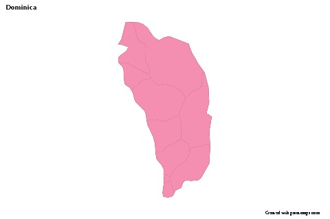 Sample Maps for Dominica (pink,outline)