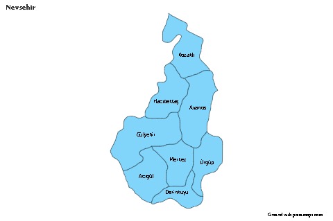 Nevsehir için Örnek Haritalar (mavi)