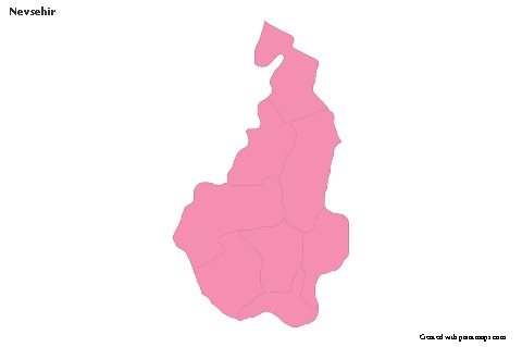 Nevsehir için Örnek Haritalar (pembe,anahat)