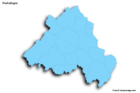 Contoh Peta untuk Portalegre (biru,garis luar,bayangan)