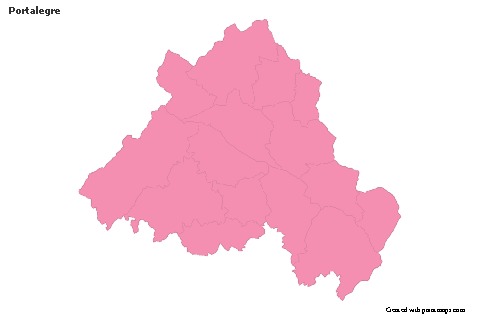 Contoh Peta untuk Portalegre (merah jambu,garis besar)