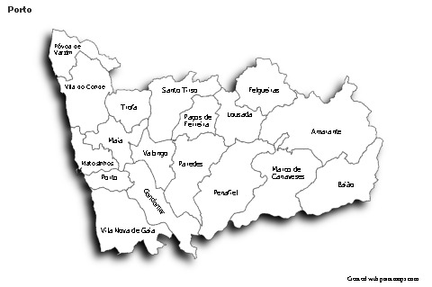 Sample Maps for Porto (black-white,shadowy)