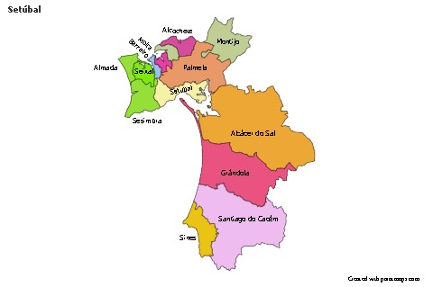 Contoh Peta untuk Setúbal (berwarna)