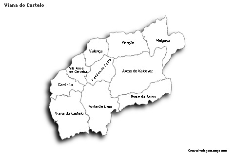 Contoh Peta untuk Viana do Castelo (hitam-putih,bayangan)
