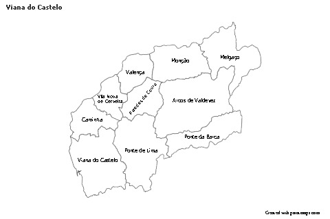 Contoh Peta untuk Viana do Castelo (hitam-putih)