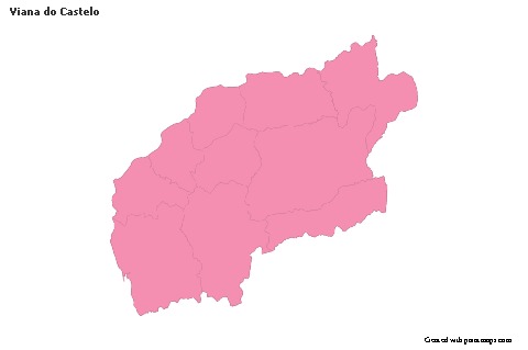 Contoh Peta untuk Viana do Castelo (merah jambu,garis besar)