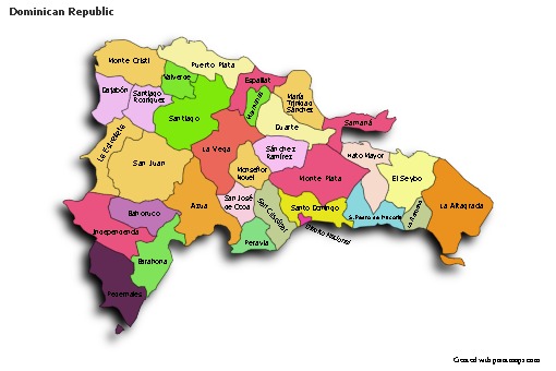 Sample Maps for Dominican Republic (colored,shadowy)