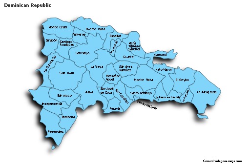 Sample Maps for Dominican Republic (blue,shadowy)