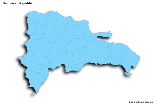 Sample Maps for Dominican Republic (blue,outline,shadowy)