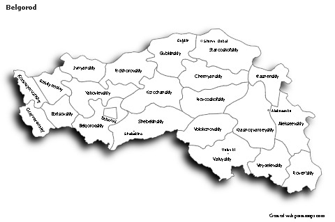 Belgorod için Örnek Haritalar (siyah-beyaz,gölgeli)