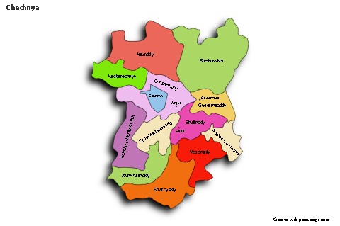 Sample Maps for Chechnya (colored,shadowy)