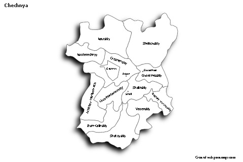 Sample Maps for Chechnya (black-white,shadowy)
