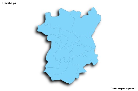 Sample Maps for Chechnya (blue,outline,shadowy)