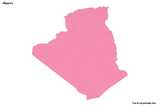 Sample Maps for Algeria (pink,outline)