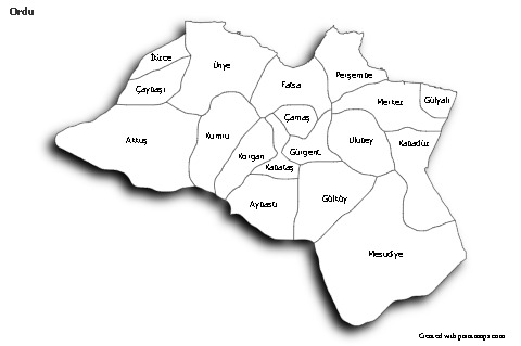Sample Maps for Ordu (black-white,shadowy)