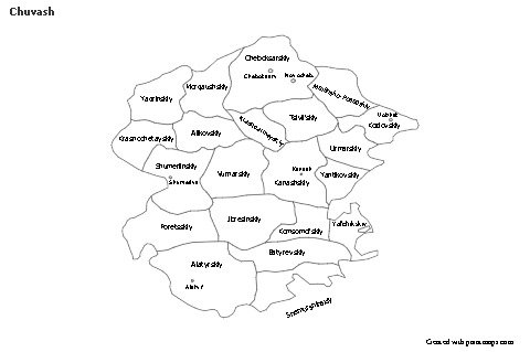 Contoh Peta untuk Chuvash (hitam-putih)