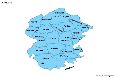 Contoh Peta untuk Chuvash (biru)