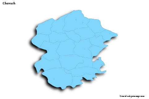 Contoh Peta untuk Chuvash (biru,garis luar,bayangan)