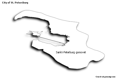 City of St. Petersburg için Örnek Haritalar (siyah-beyaz,gölgeli)