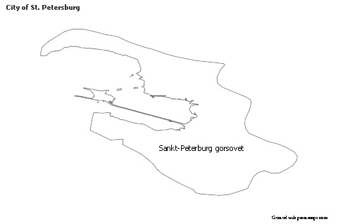 City of St. Petersburg için Örnek Haritalar (siyah-beyaz)