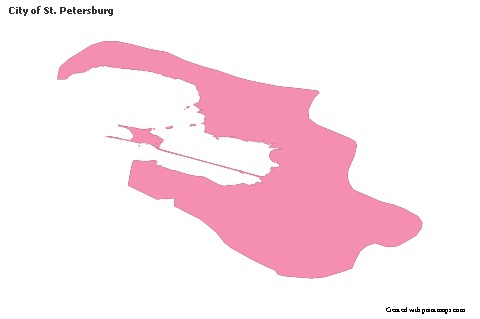 City of St. Petersburg için Örnek Haritalar (pembe,anahat)