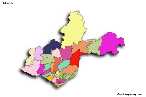 Contoh Peta untuk Irkutsk (berwarna,bayangan)