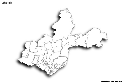 Contoh Peta untuk Irkutsk (hitam-putih,bayangan)