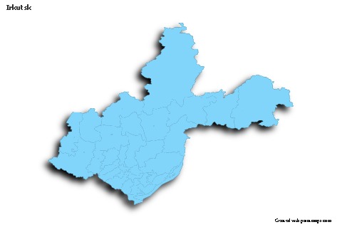 Contoh Peta untuk Irkutsk (biru,garis luar,bayangan)