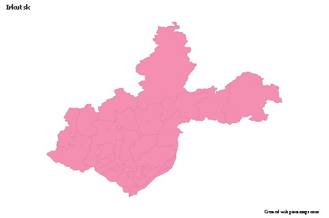 Contoh Peta untuk Irkutsk (merah jambu,garis besar)