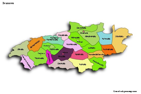 Mapas de muestra para Ivanovo (coloreado,sombrío)