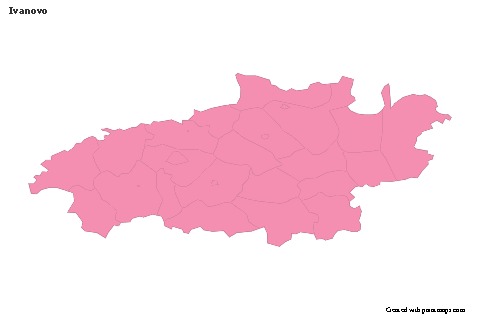 Mapas de muestra para Ivanovo (rosa,contorno)