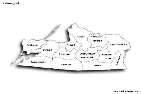 Sample Maps for Kaliningrad (black-white,shadowy)