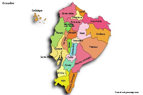 Sample Maps for Ecuador (colored,shadowy)