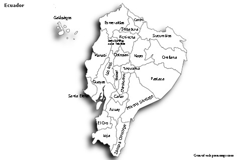 Sample Maps for Ecuador (black-white,shadowy)