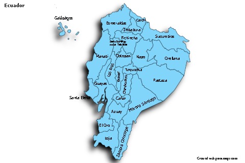 Sample Maps for Ecuador (blue,shadowy)