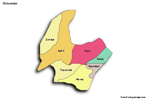 Sample Maps for Osmaniye (colored,shadowy)