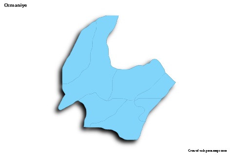 Sample Maps for Osmaniye (blue,outline,shadowy)
