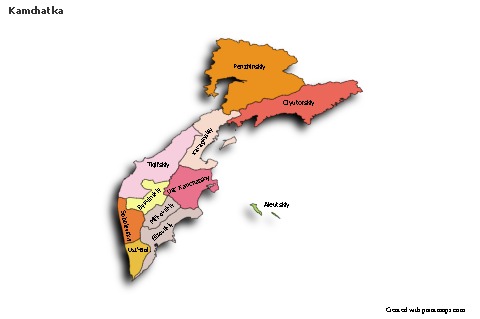 Sample Maps for Kamchatka (colored,shadowy)