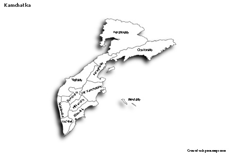 Sample Maps for Kamchatka (black-white,shadowy)