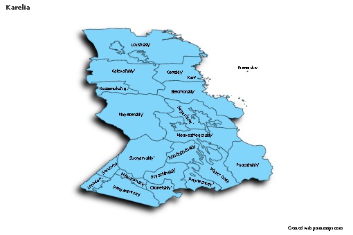 Contoh Peta untuk Karelia (biru,bayangan)